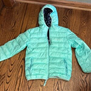 Reversible Eddie Bauer Kids Light Green Puffer Coat